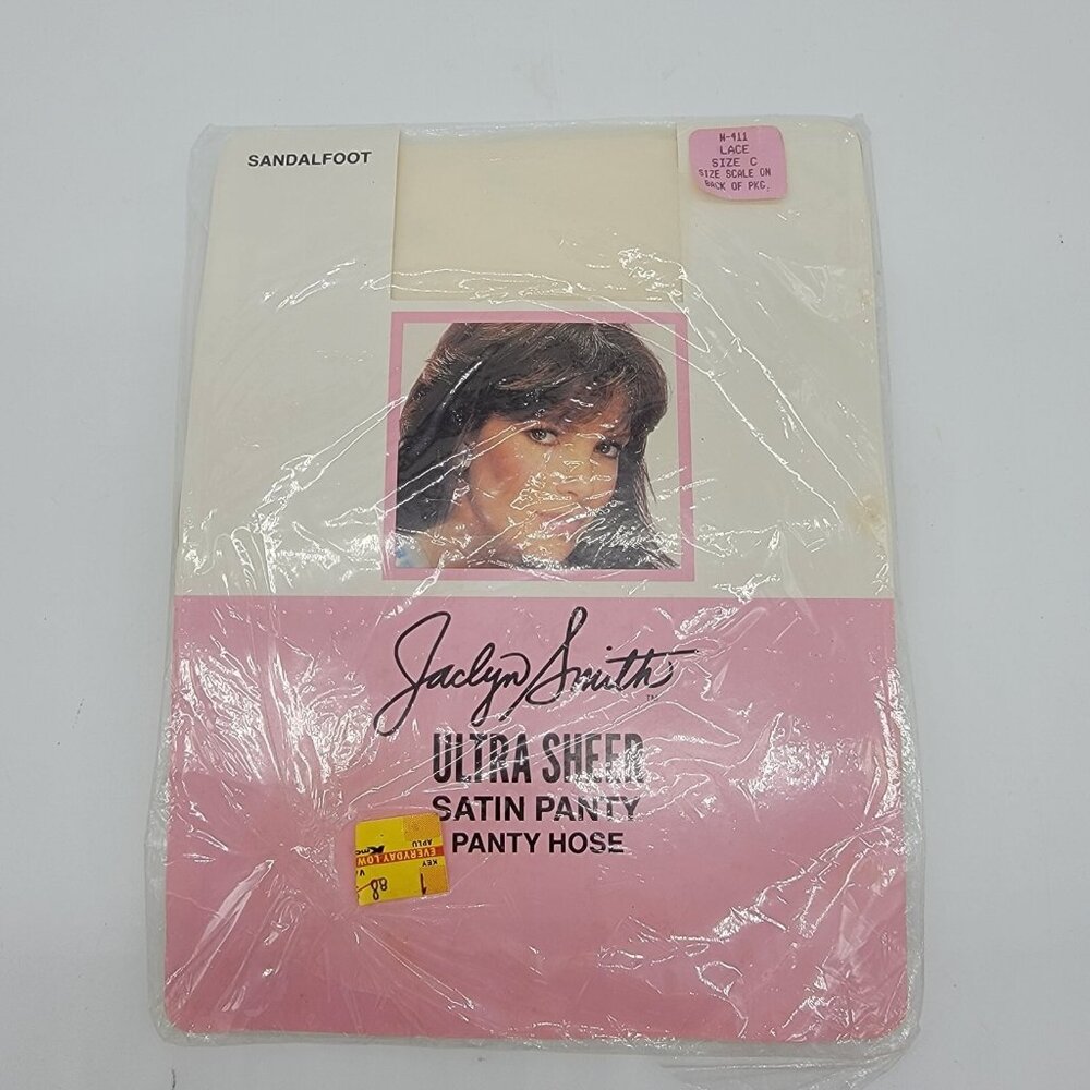 Jaclyn Smith Pantyhose Womens Sz C Sandalfoot Lycra Ultra Sheer Light Panty